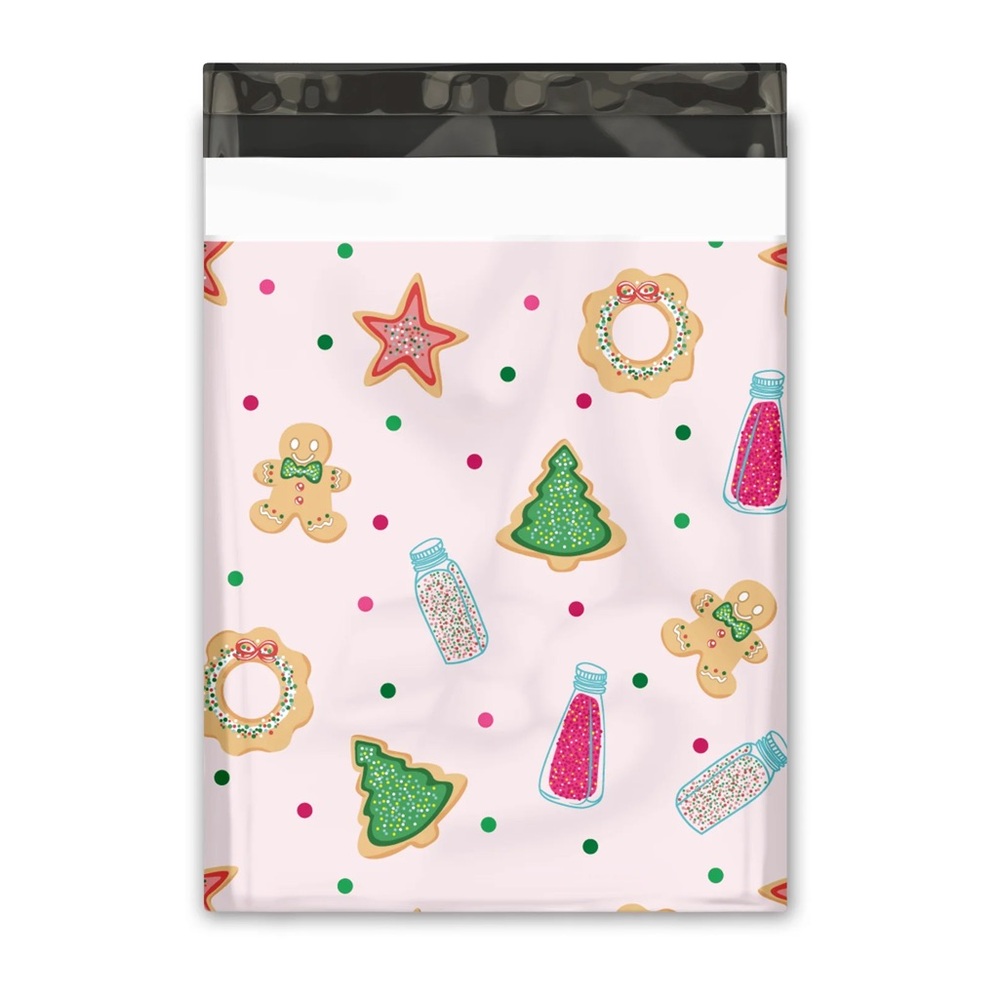 Christmas Cookie Poly Mailers 10x13 Pack of 25